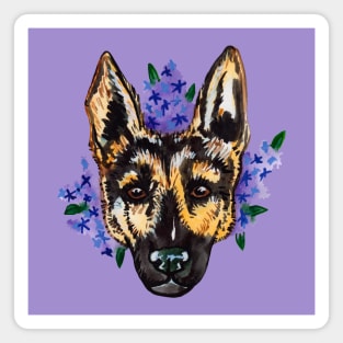 Watercolor German shepherd dog Magnet